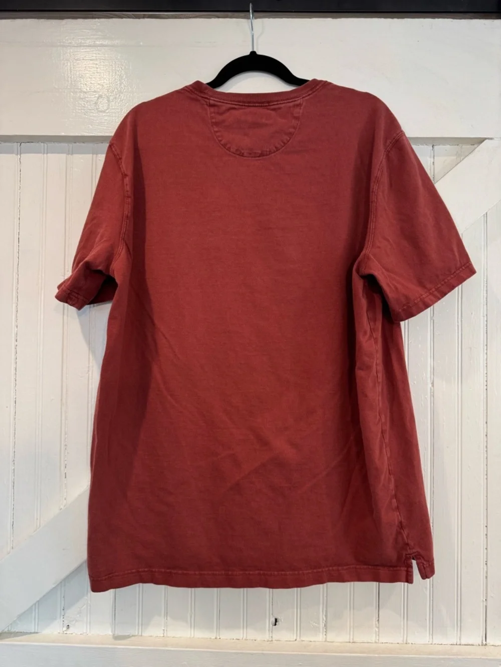 Duluth Trading Co Longtail Tee Men’s L Rust Red Pocket T-Shirt Standard Fit